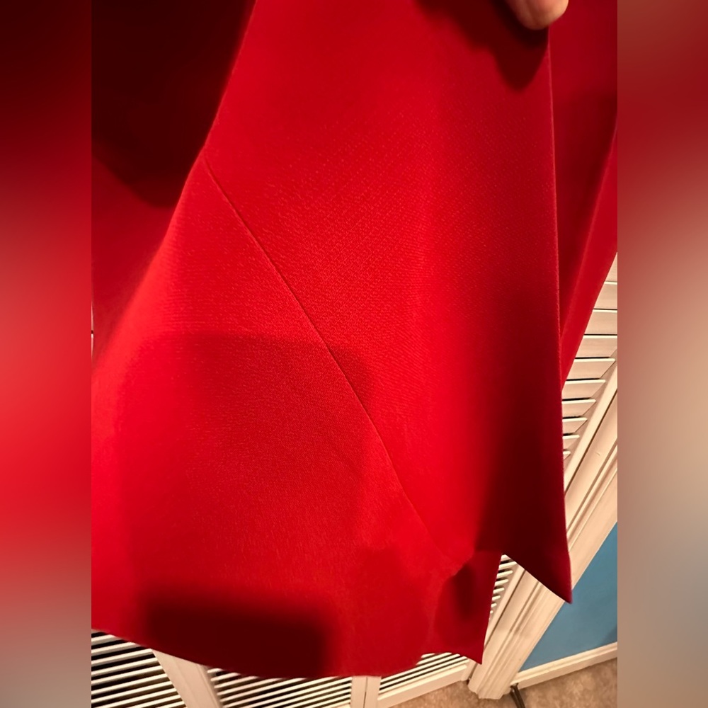 Solid Red One Button Jacket Pants Suit By Kasper … - image 4